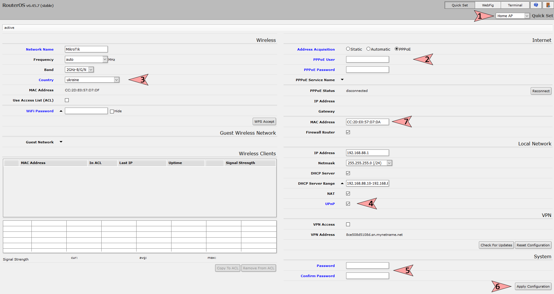 Setting up the router Mikrotik,3 - Internet provider Briz in Odesa