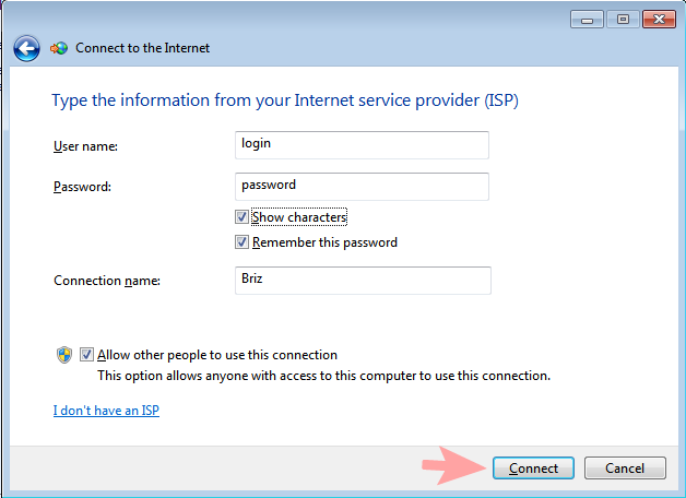 Configuring PPPoE in Windows 7,10 - Internet provider Briz in Odesa