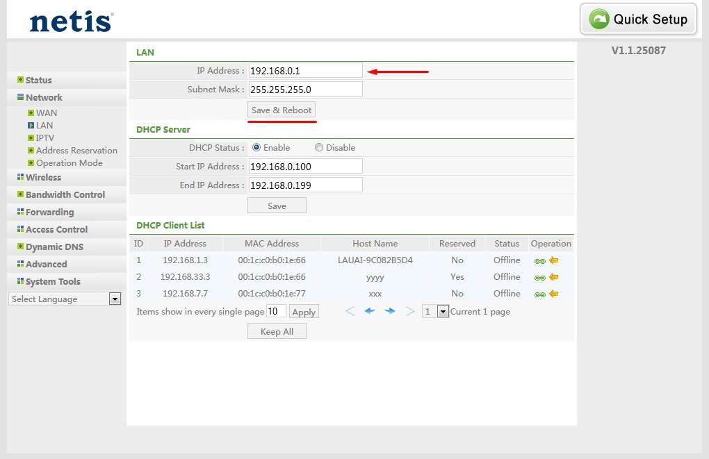 Setting up the router Netis Configuring routers Technical support Briz